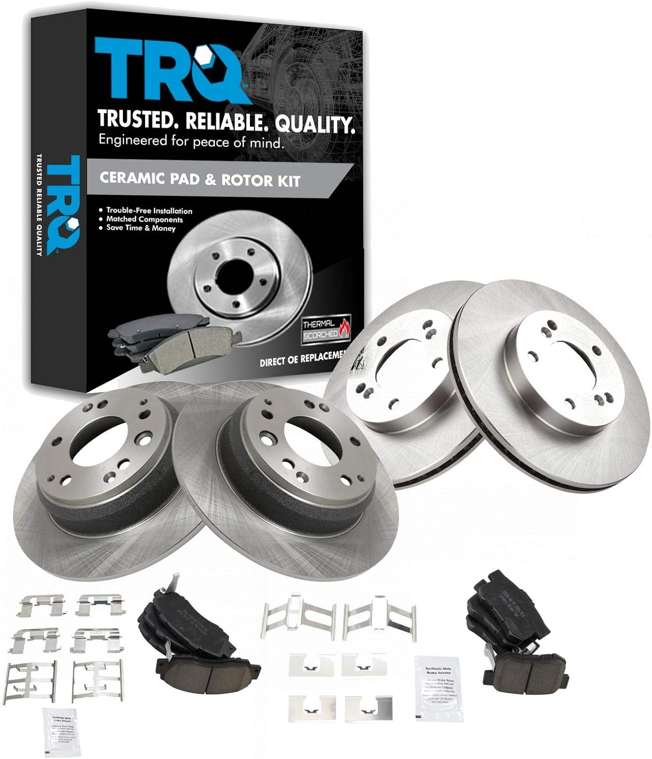 TRQ Brake Pad & Rotor Kit for Acura Legend and Honda Odyssey