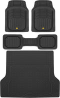 Large Heavy Duty Rubber Car Floor Mats with Trunk Cargo Liner - Trim