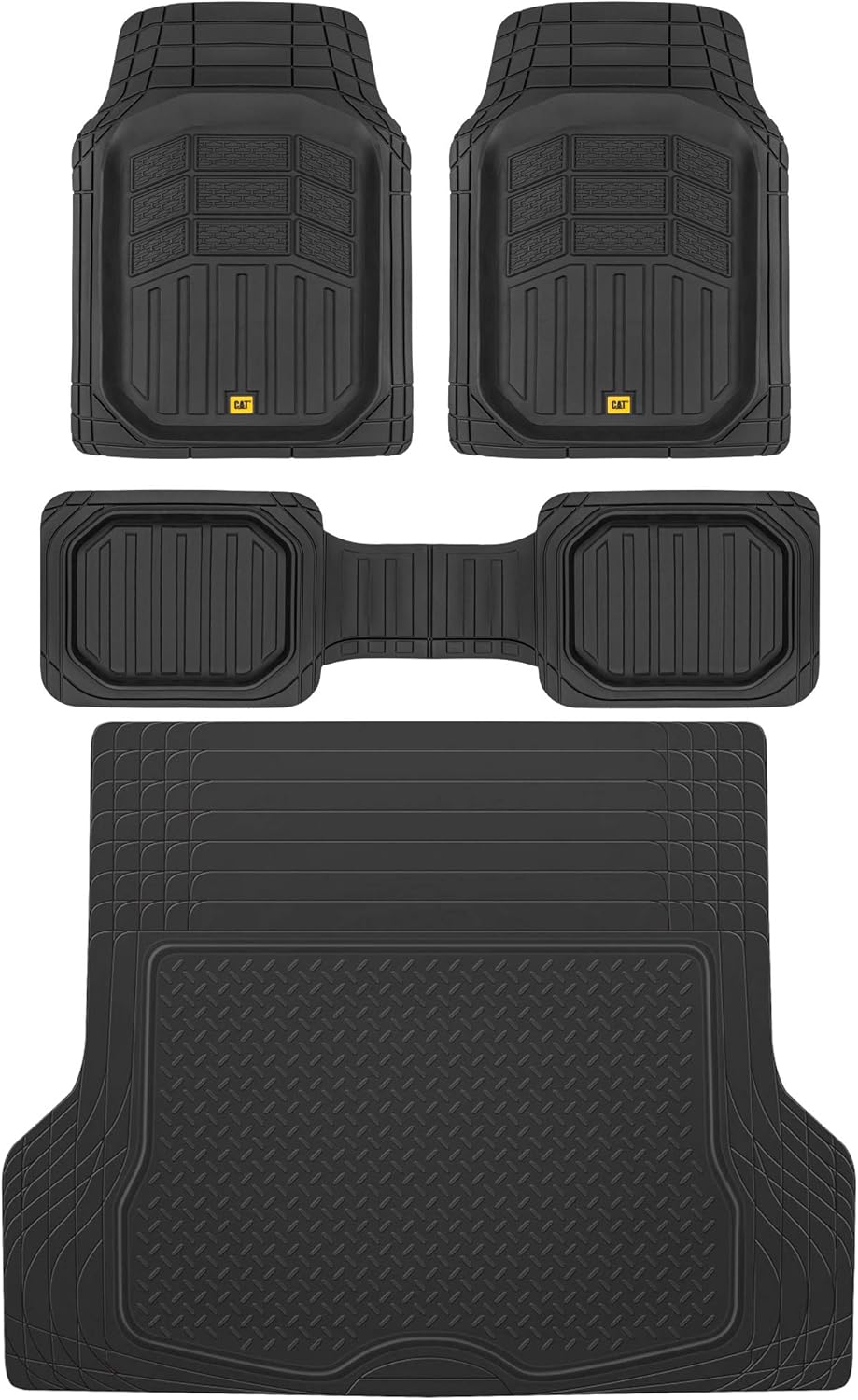 BDK Cat CAMT-9013 Heavy Duty Rubber Car Floor Mats Set