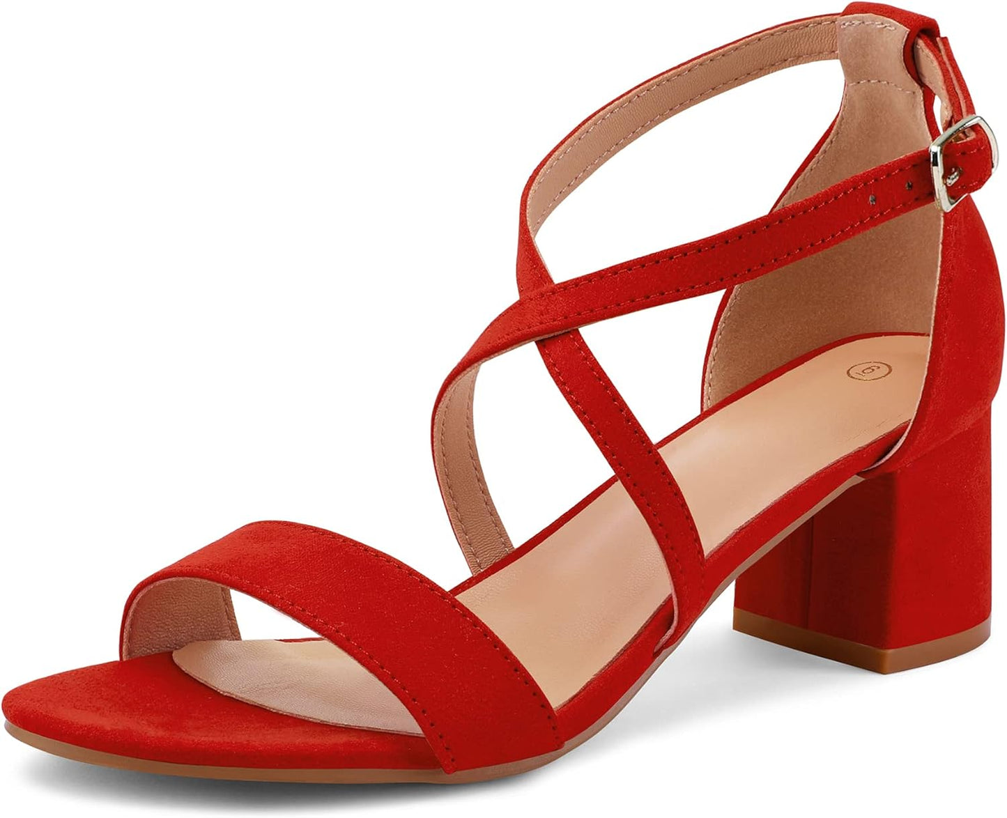 mysoft Women's 2.25 Inch Low Chunky Heels Dress Pump Sandals