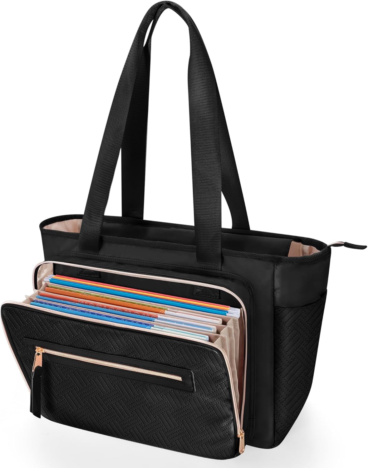 Teacher Tote Bag for Women with Accordion File Organizer