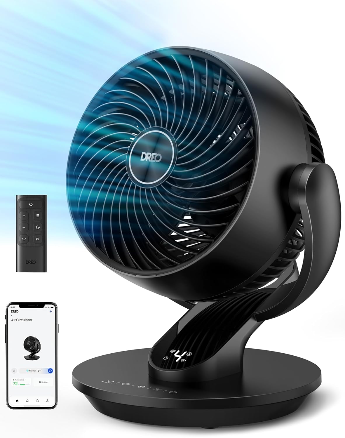 Dreo Smart Fan: 120 Vertical & 90 Oscillating, Remote Control, Quiet Air Circulator