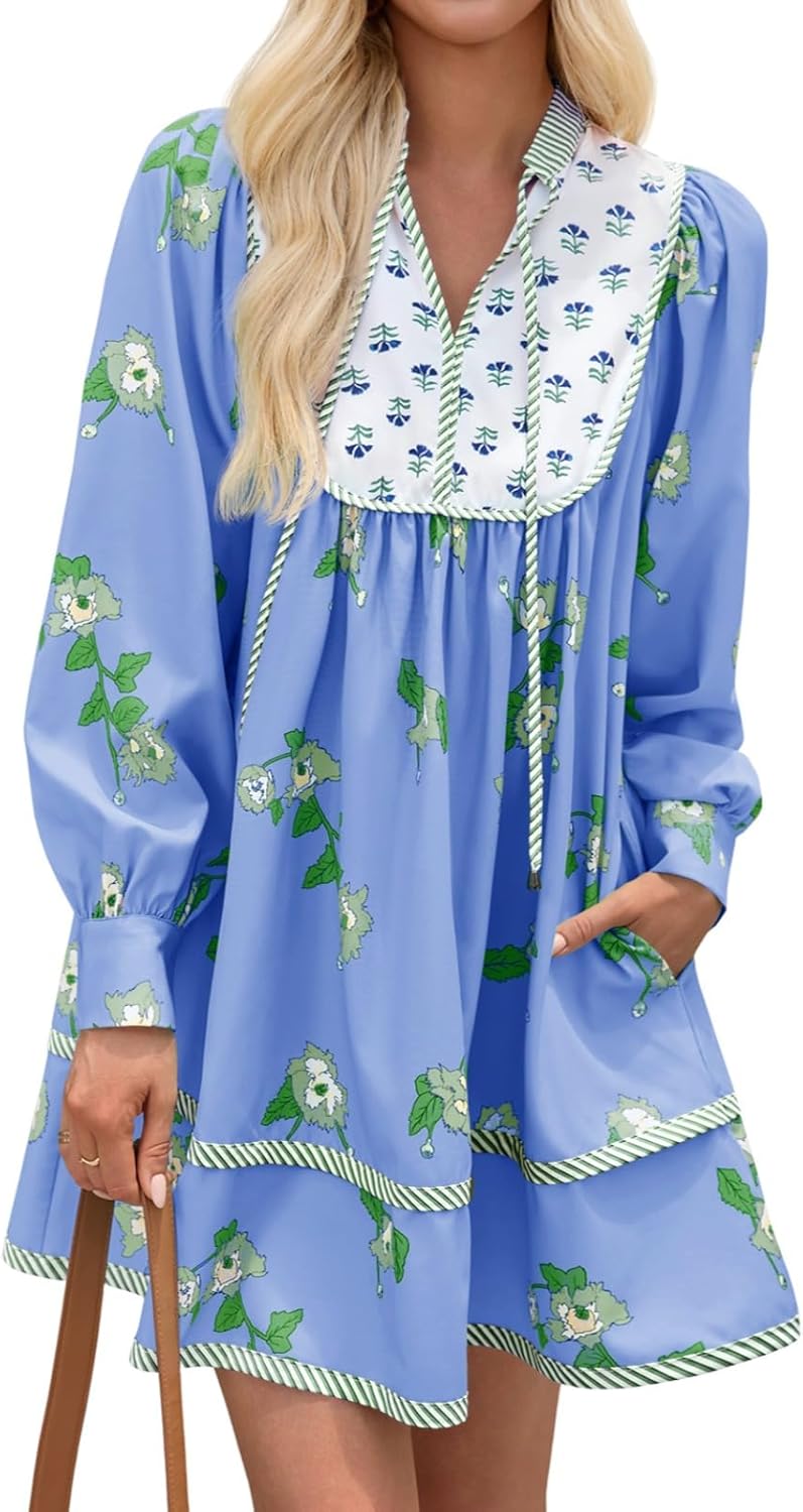 Womens Casual Floral Mini Dress for Boho Style Lovers