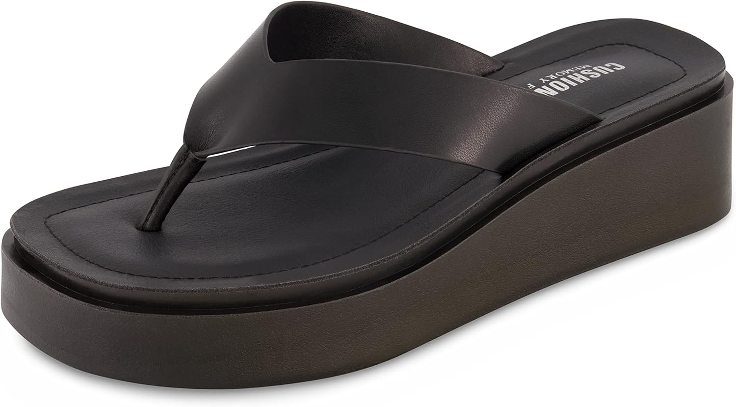 CUSHIONAIRE Women's Pippin Thong Platform Sandal with Memory Foam