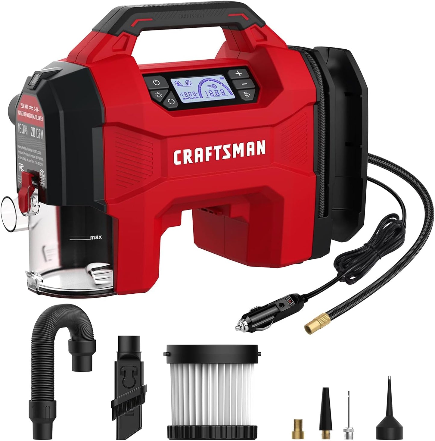 CRAFTSMAN 3-IN-1 Inflator/Vac/Blower: Versatile Portable Power