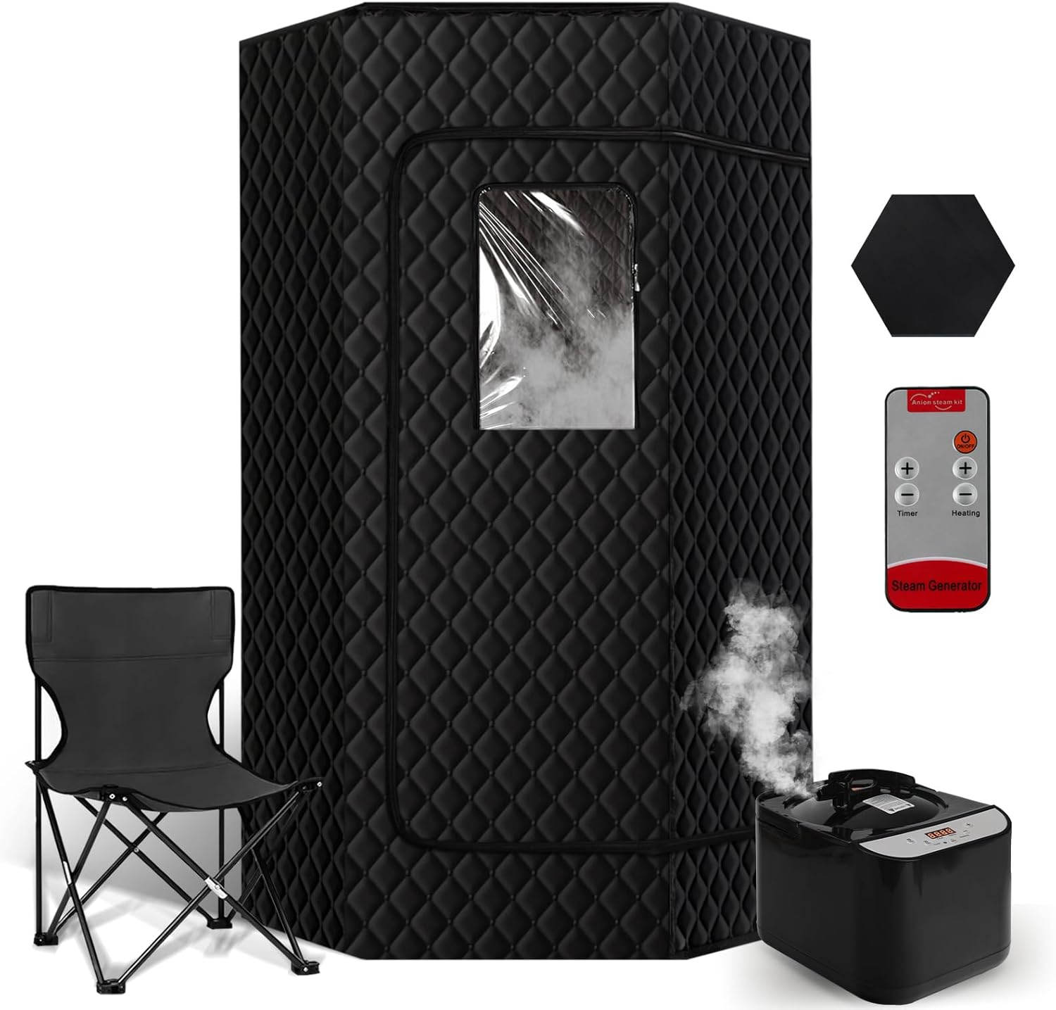 PEEKO XL Portable Sauna: 6'3'' Full Size Steam Tent with Remote