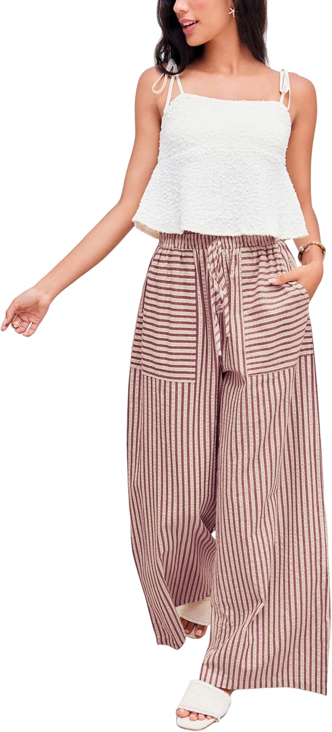 Yeokou Women's Wide Leg Pants for Casual Summer Style