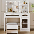 Makeup Vanity Desk Set with Lights and Mirror - Compact Lighted Vanity