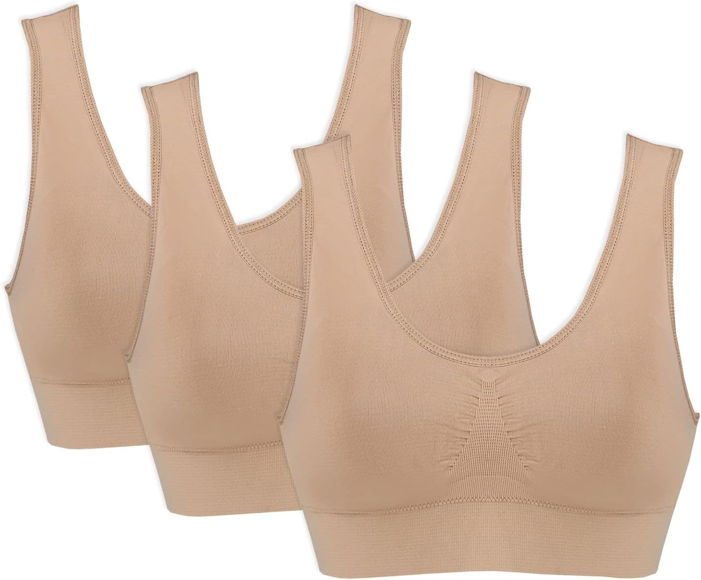 Women's Wireless Seamless Bra 3 Pack for All-Day Comfort