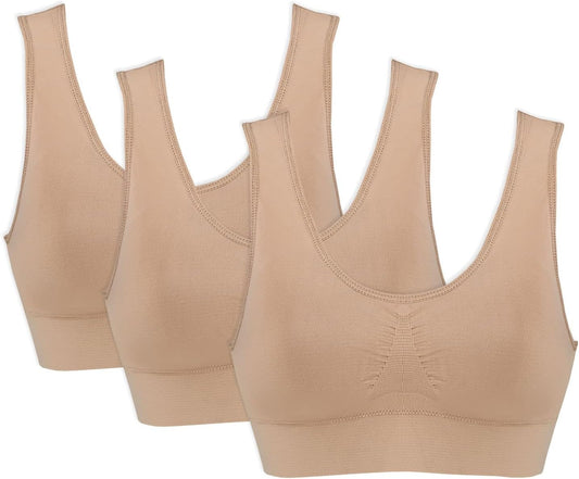 Women's Wireless Seamless Bra 3 Pack for All-Day Comfort
