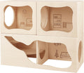 Hamster Hideout Wooden House Multi Chamber Set - Cozy Small Animal