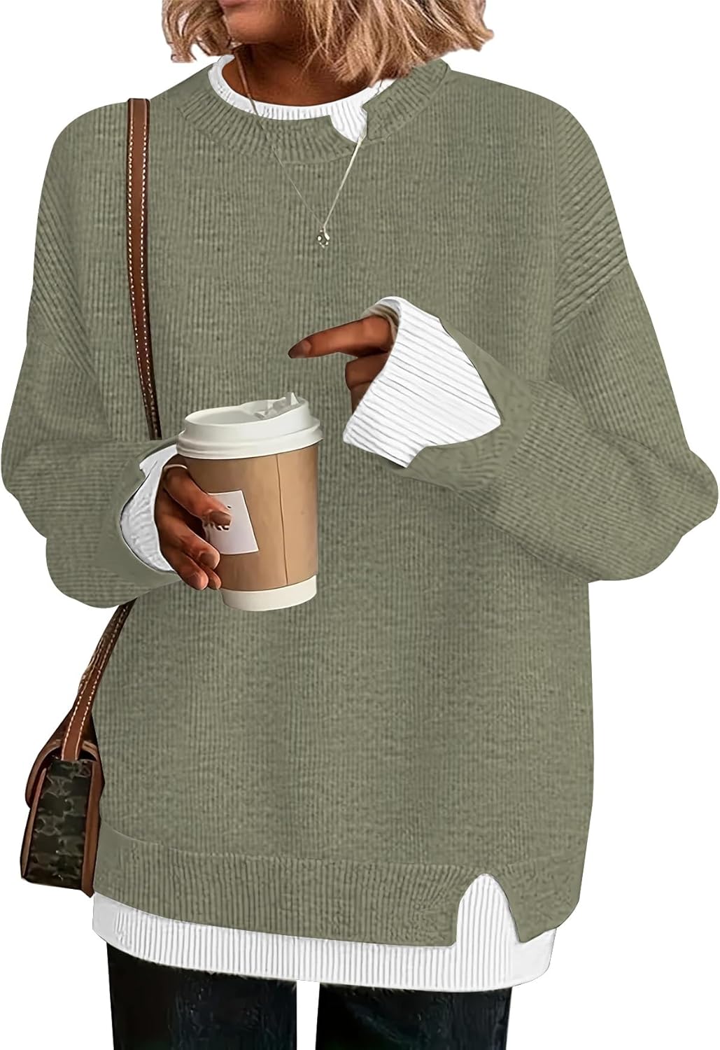 Disamer Womens Cozy Knit Sweater for Fall Fashion 2025