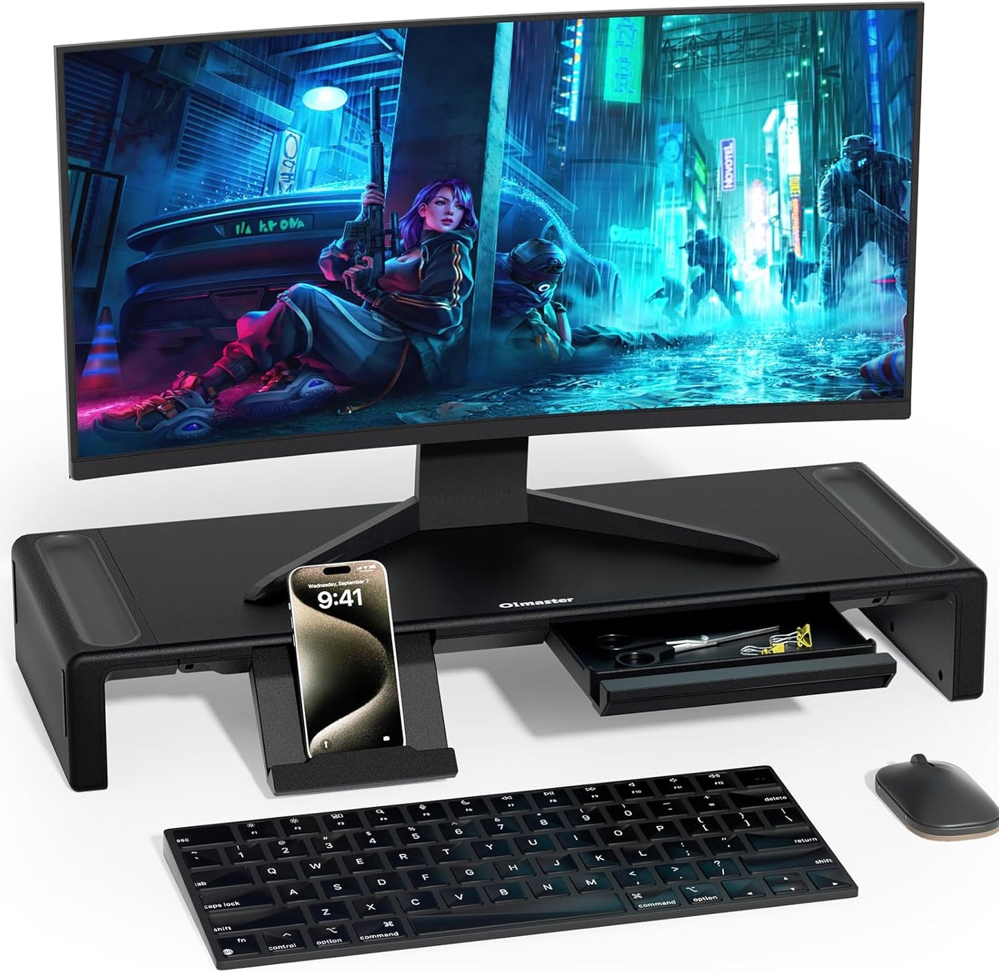 Foldable Monitor Riser with Storage - Save Space!