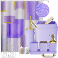 Purple Bathroom Accessories Set with Shower Curtain - Coordinated