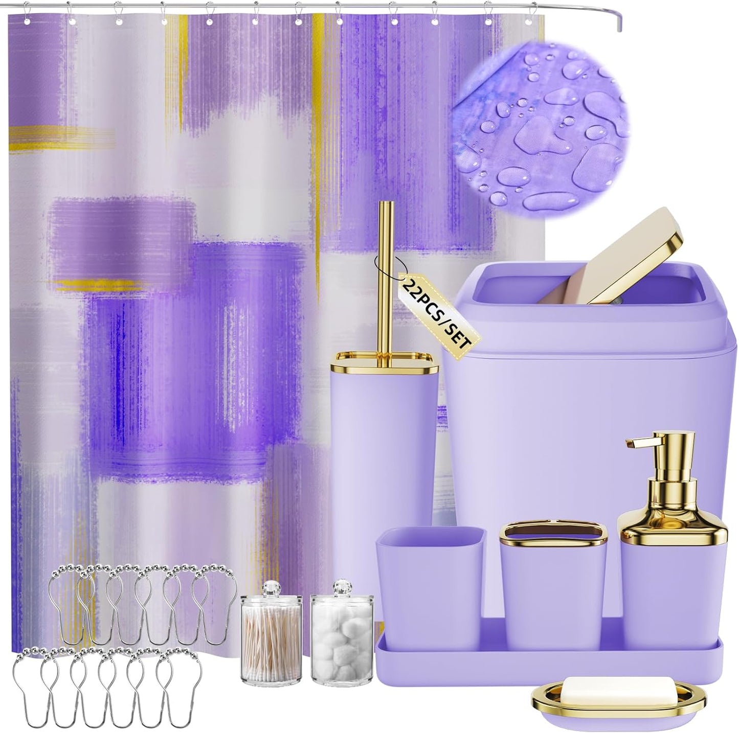 Purple Bathroom Accessories Set for Stylish Home Decor