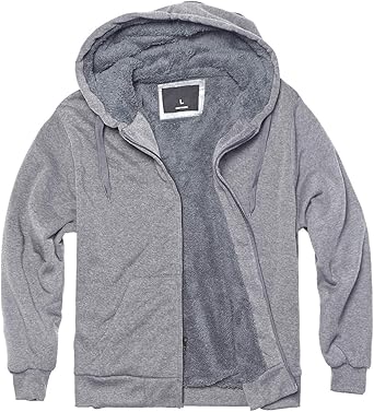 Heavyweight Sherpa Hoodies for Men - Warm Full Zip Sweatshirts