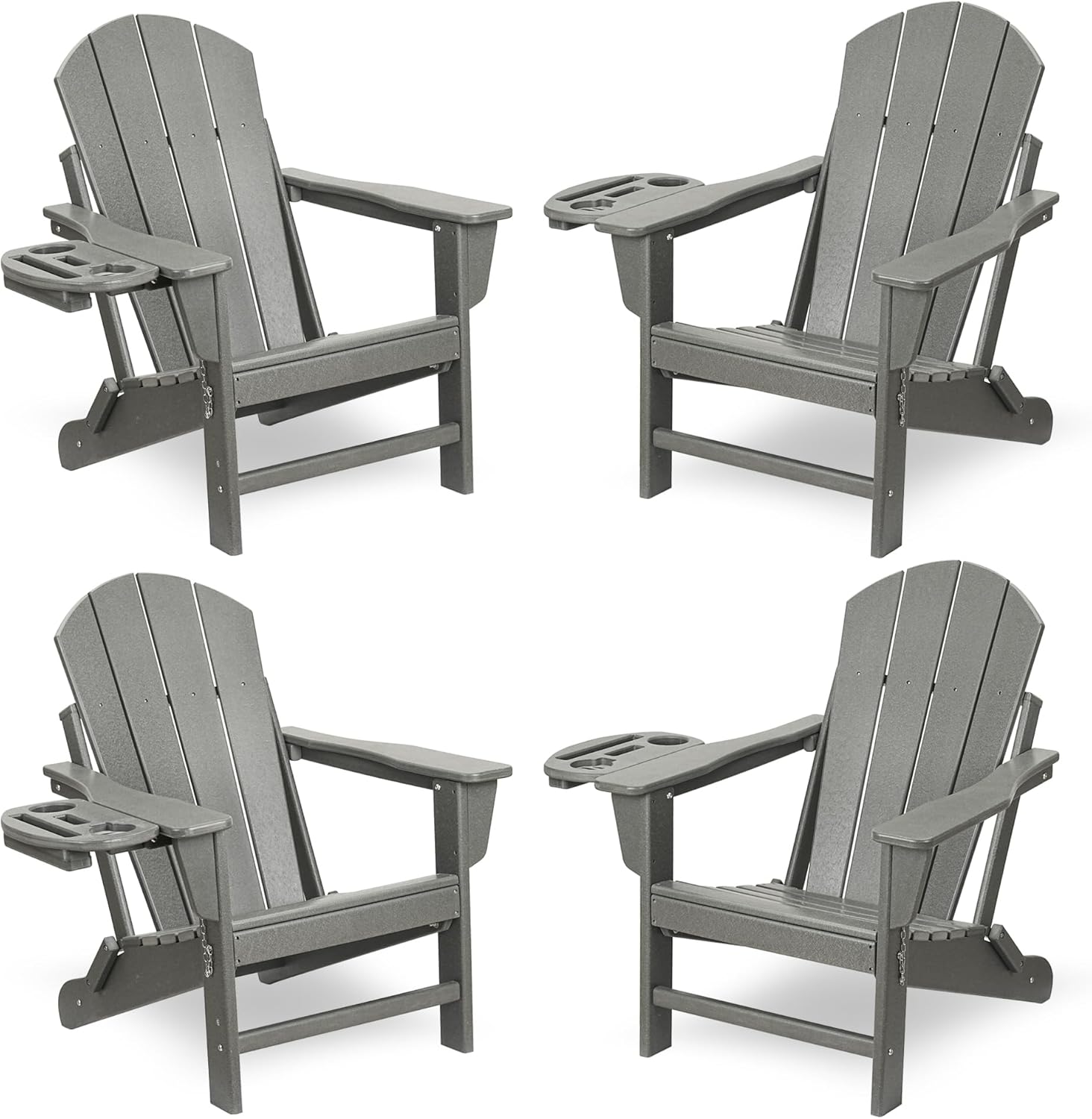 FOOWIN Folding Adirondack Chair Set of 4 for Outdoor Relaxation