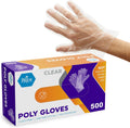 MED PRIDE Clear Food-Prep Poly Gloves - Comfortable Disposable Fit