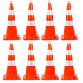 BATTIFE 28 in Traffic Safety Cones 8 Pack - High Visibility Road Cones