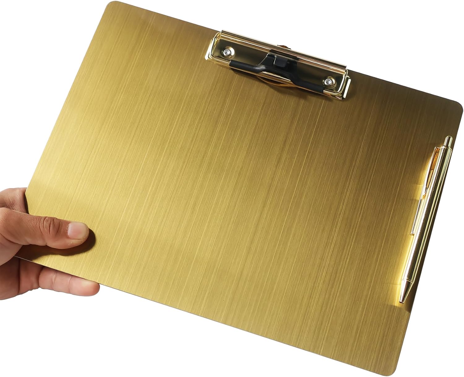 Stainless Steel Magnetic Clipboard with Pen - Essential Office Tool
