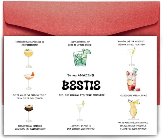 Cheers Bestie: Cocktail Birthday Card