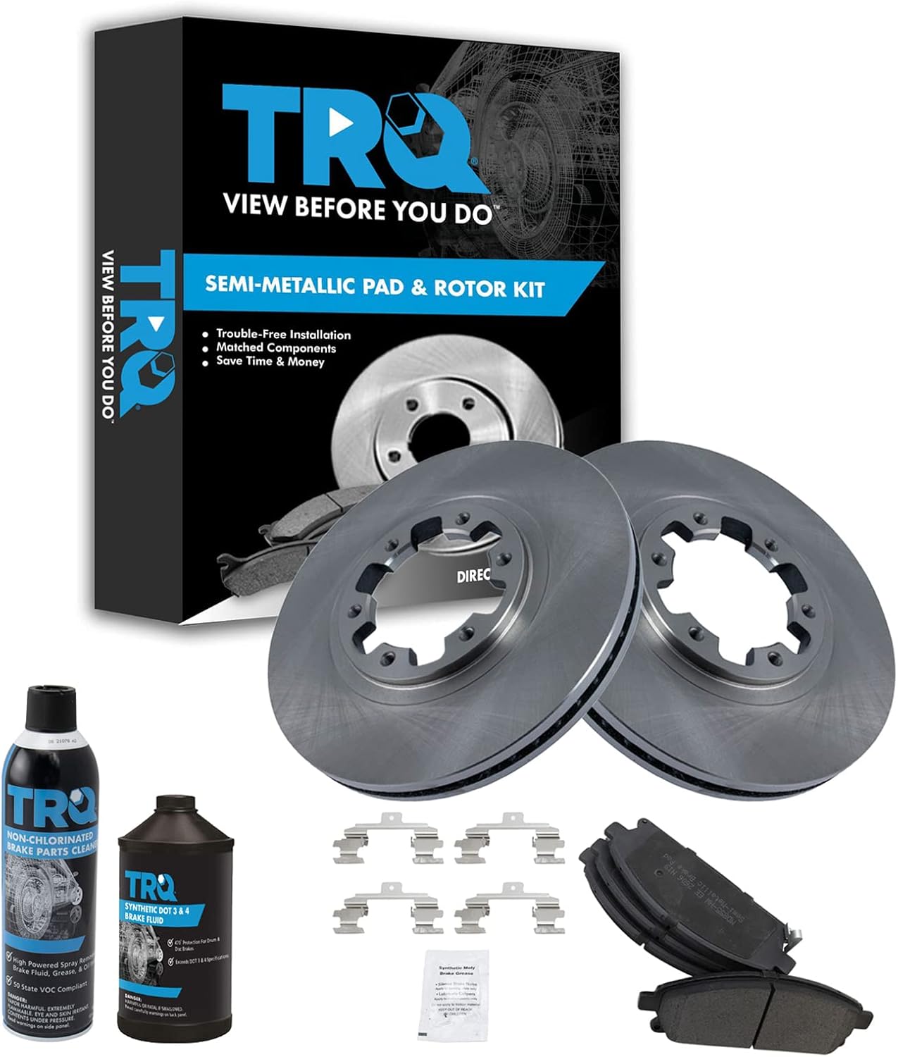 TRQ Front Brake Pad & Rotor Kit for INFINITI QX4 & Pathfinder
