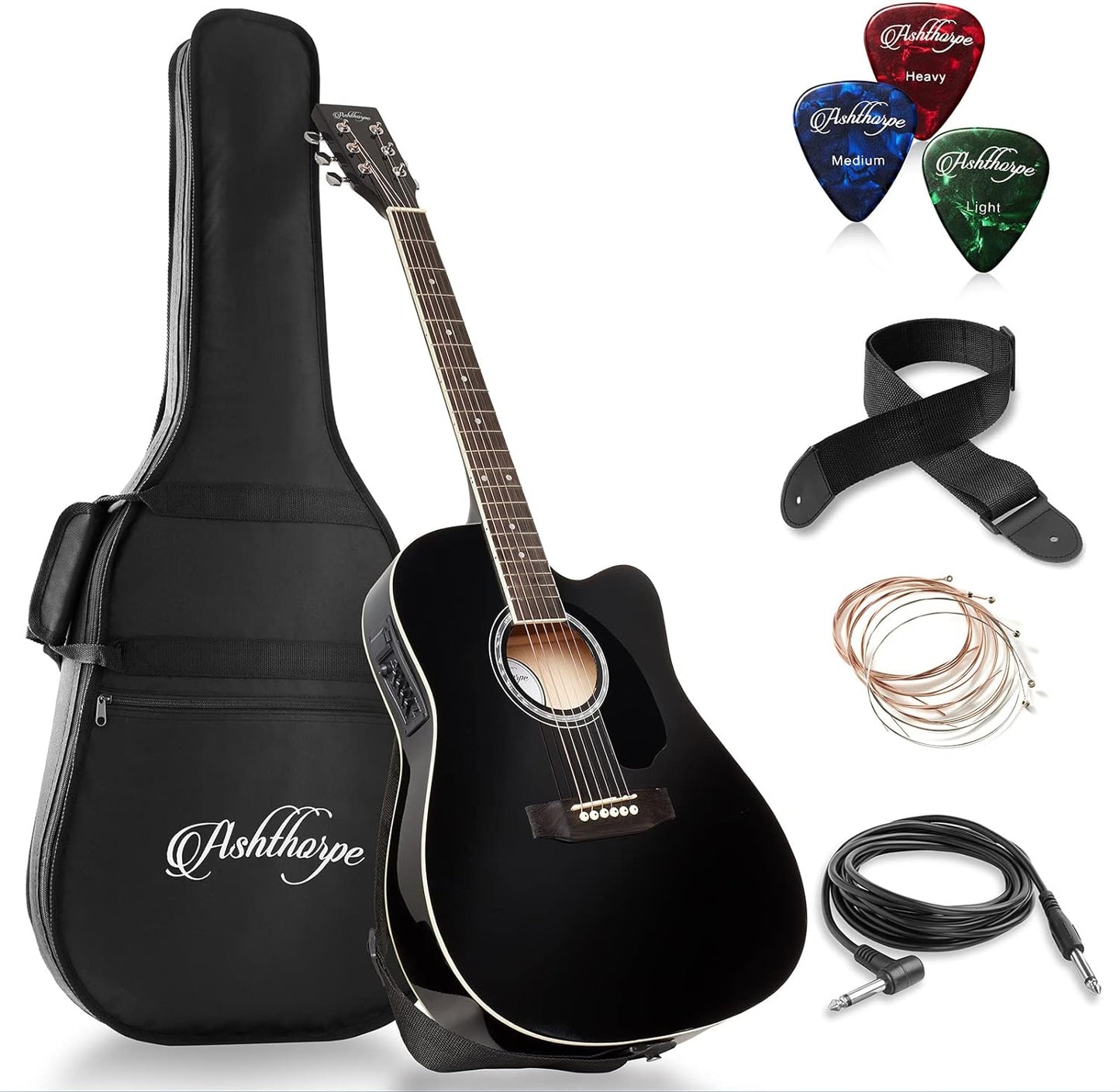 Premium Tonewoods Ashthorpe Guitar Package - Black