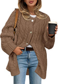 Saodimallsu women's fall cardigan dress with classic cable knit design