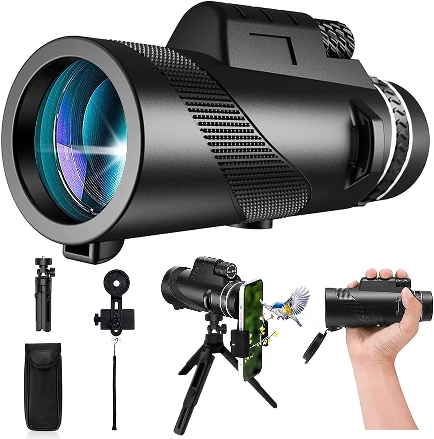 80x100 Monocular Telescope for High Definition Stargazing