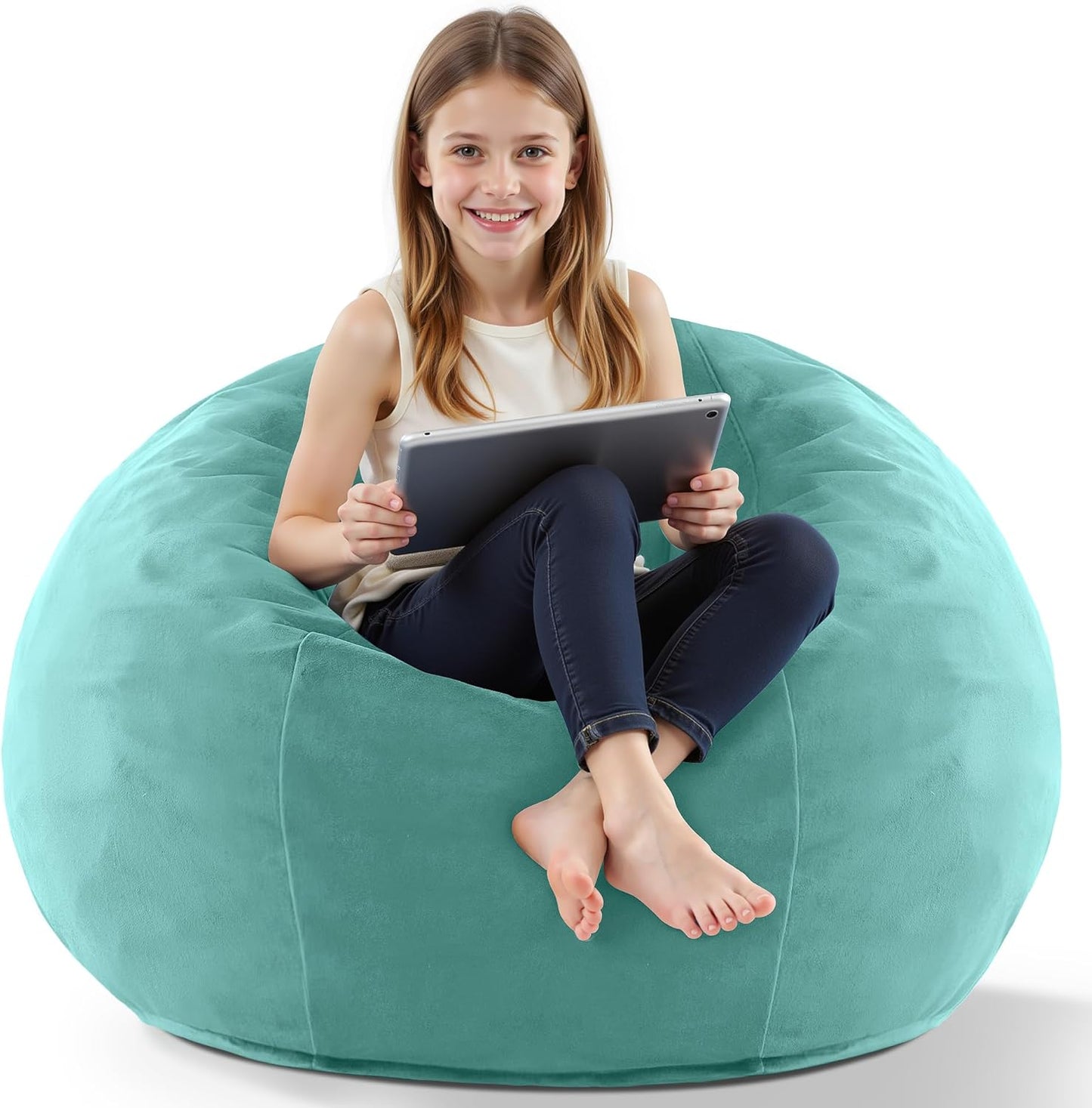 HABUTWAY 2FT Bean Bag Chair - Luxurious Velvet Teardrop Design