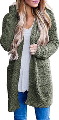 ZESICA Women's Fall Long Sleeve Chunky Knit Cardigan - Soft, Cozy