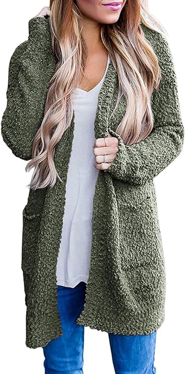 ZESICA Women's Fall Casual Long Sleeve Chunky Knit Cardigan