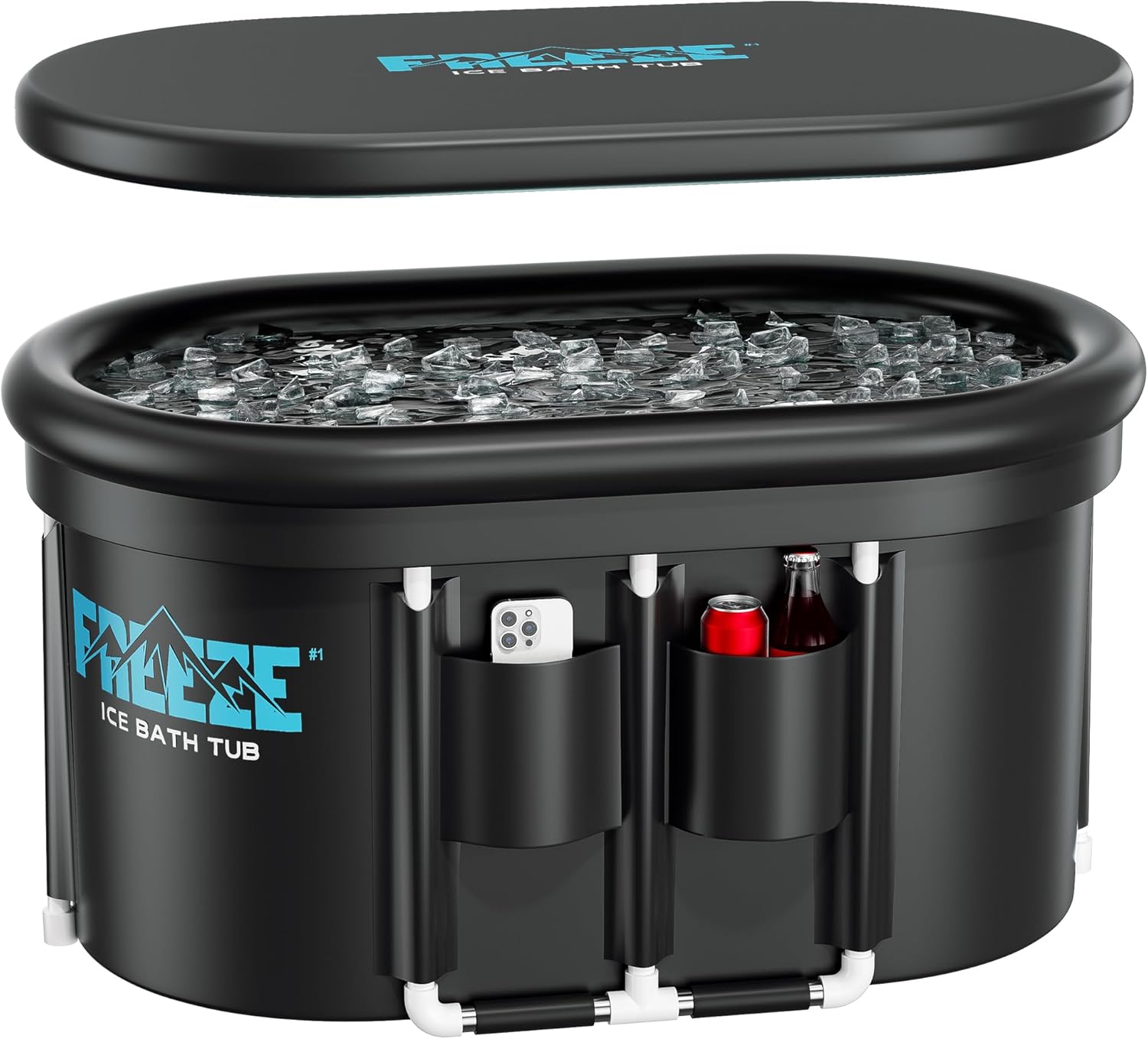 Upgraded 148 Gal XXL Oval Ice Bath Tub for Cold Therapy