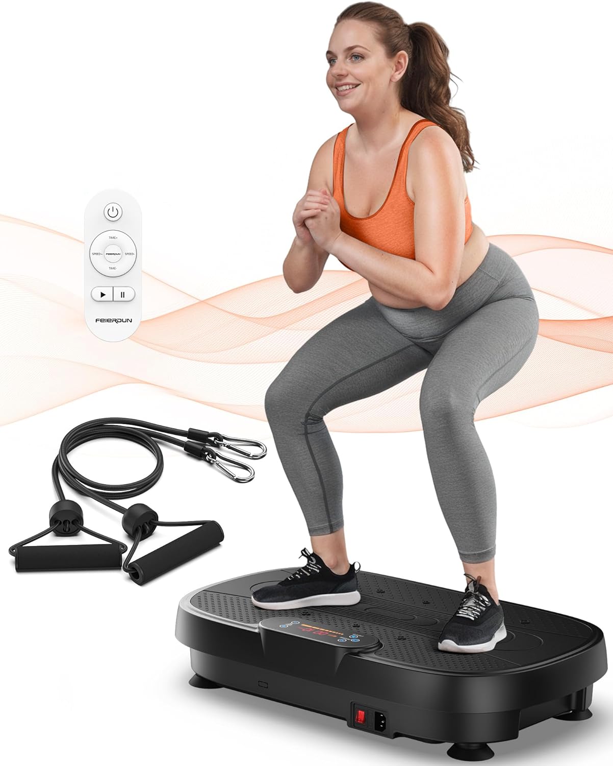 FEIERDUN Vibration Plate with Bands - Boosts Fitness!