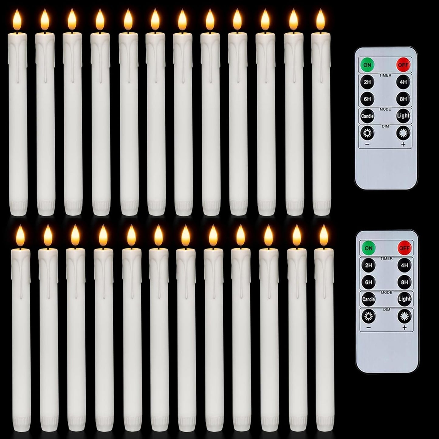 Flameless Taper Candles with Remote Timer for Safe Lighting