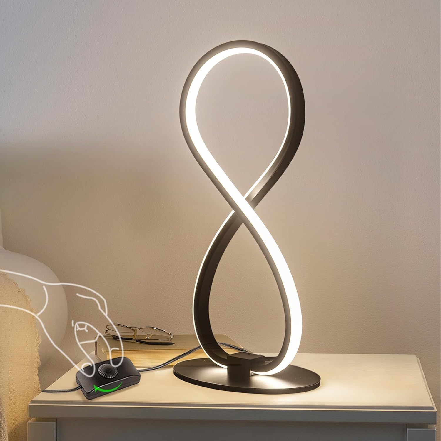 Modern Table Lamp with Stepless Dimming for Elegant Lighting