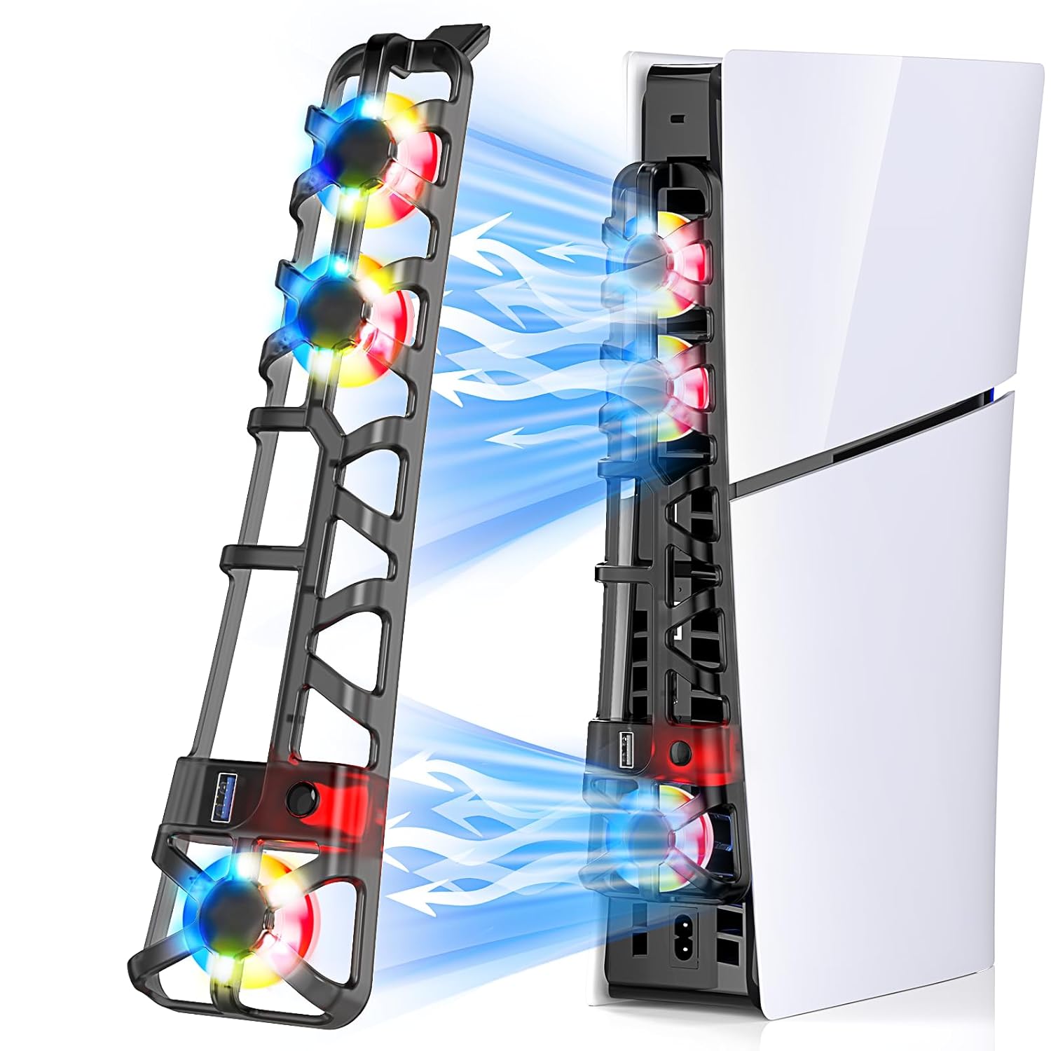 Efficient Smart RGB Cooling Fan for PS5 Slim