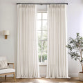 Pinch Pleat Linen Curtains 108 in Extra Long Panels - Memory Pleated