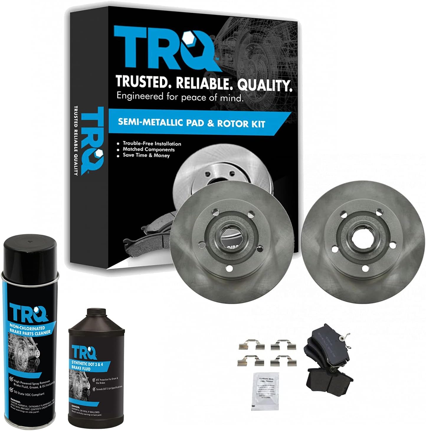 TRQ Rear Brake Pad & Rotor Kit for 2002 Audi A4 1E0698451