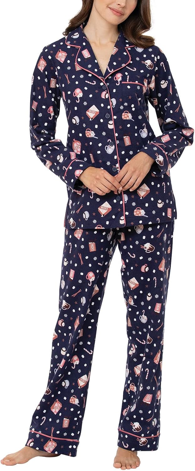 PajamaGram Winter Pajamas For Women - Cozy Flannel Set