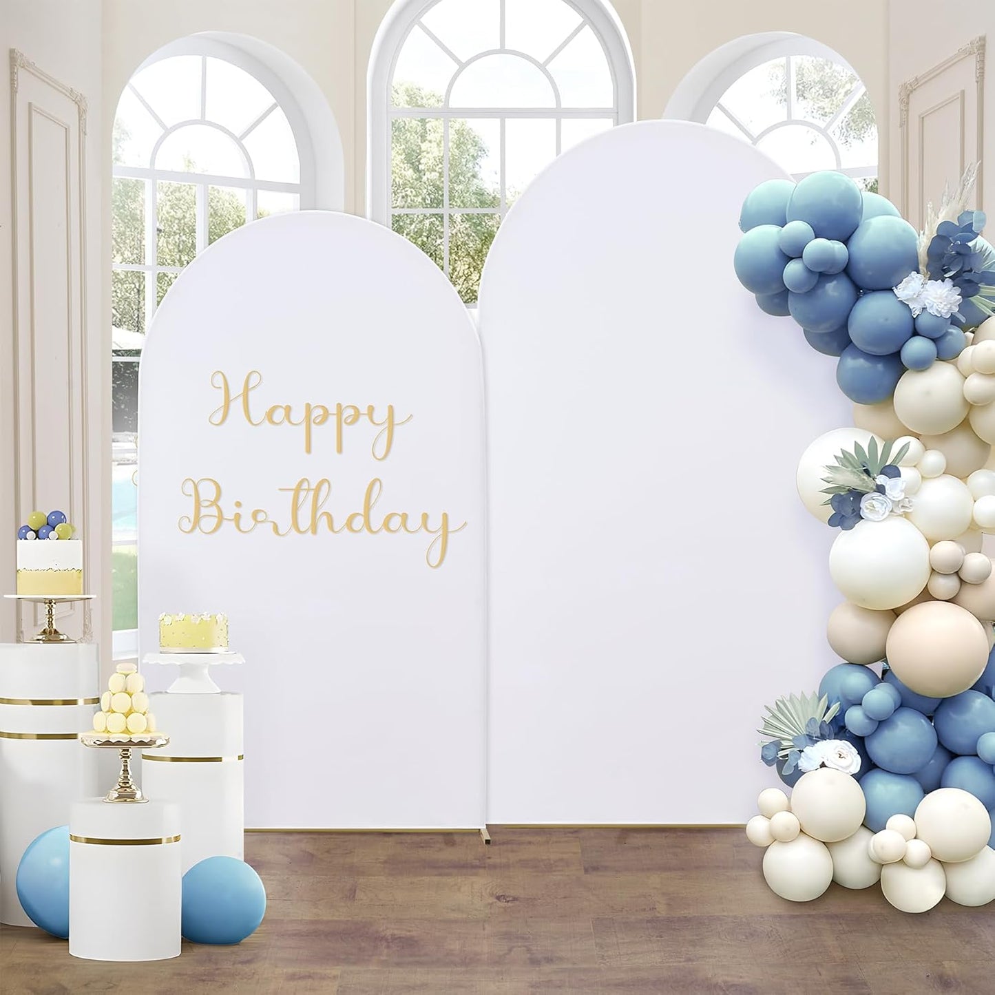 7.2ft White Arch Backdrop Cover Set for Weddings and Events