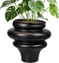 Ceramic Plant Pots 11 Inch Bonsai Planters - Decorative Black Pot