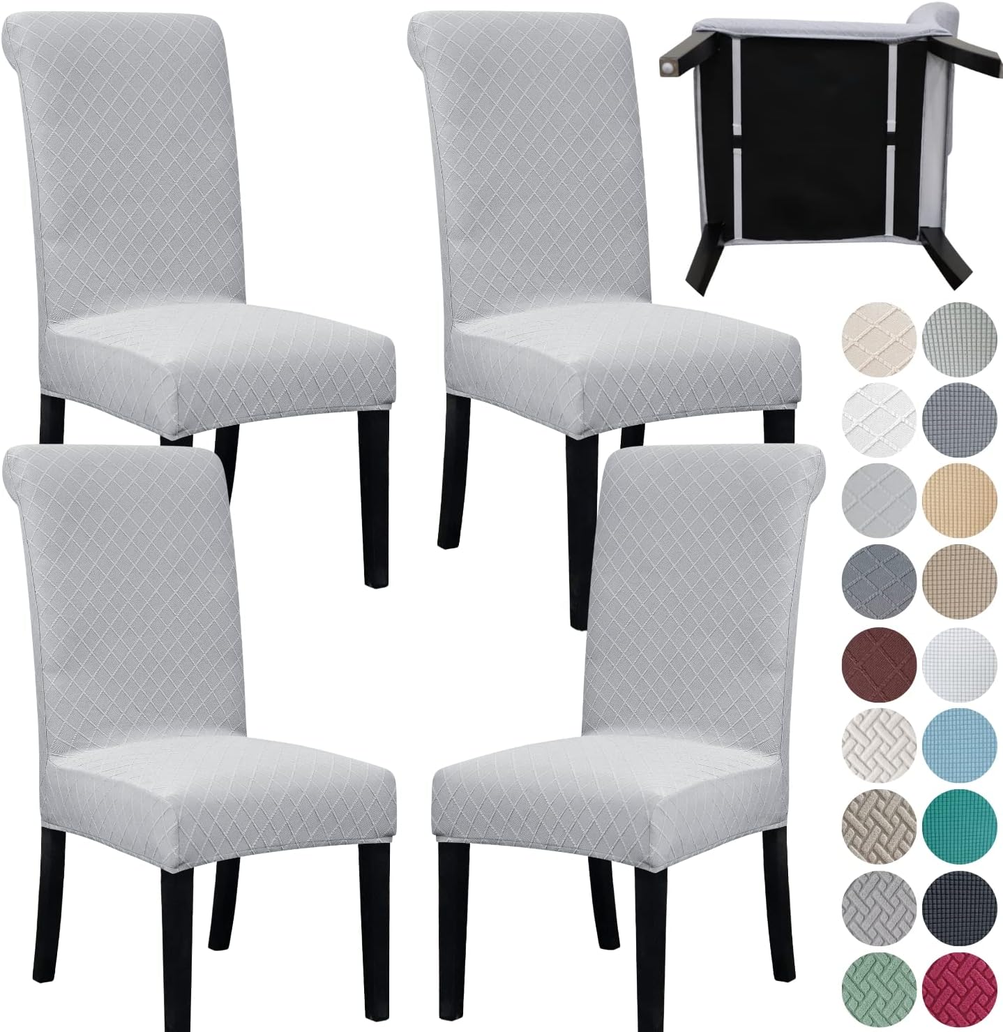 Stretch Parsons Chair Slipcover Set of 4 with Seat Belt Feature