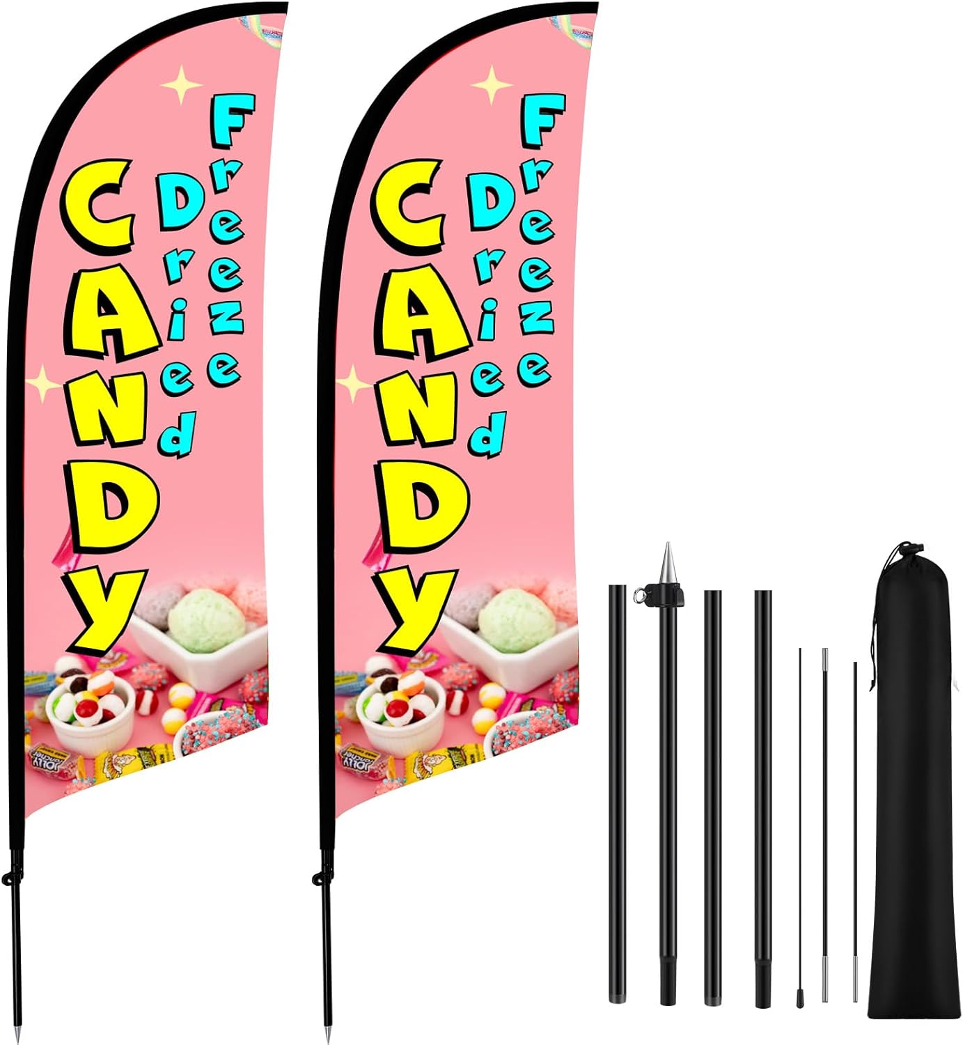 HunnmingRe Freeze Dried Candy Feather Flag Kit for Business