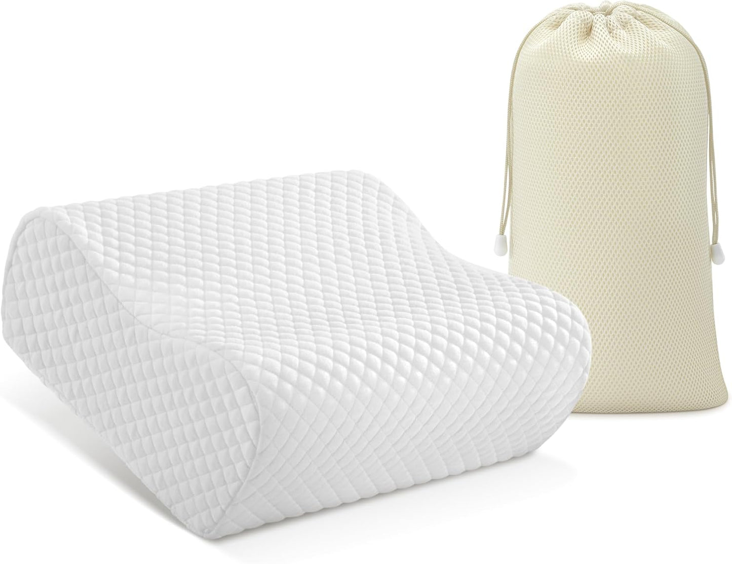 Travel Contour Memory Foam Pillow for Neck Pain Relief