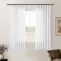 Snow White Pinch Pleated Linen Curtains 2 Panels - Light Filtering