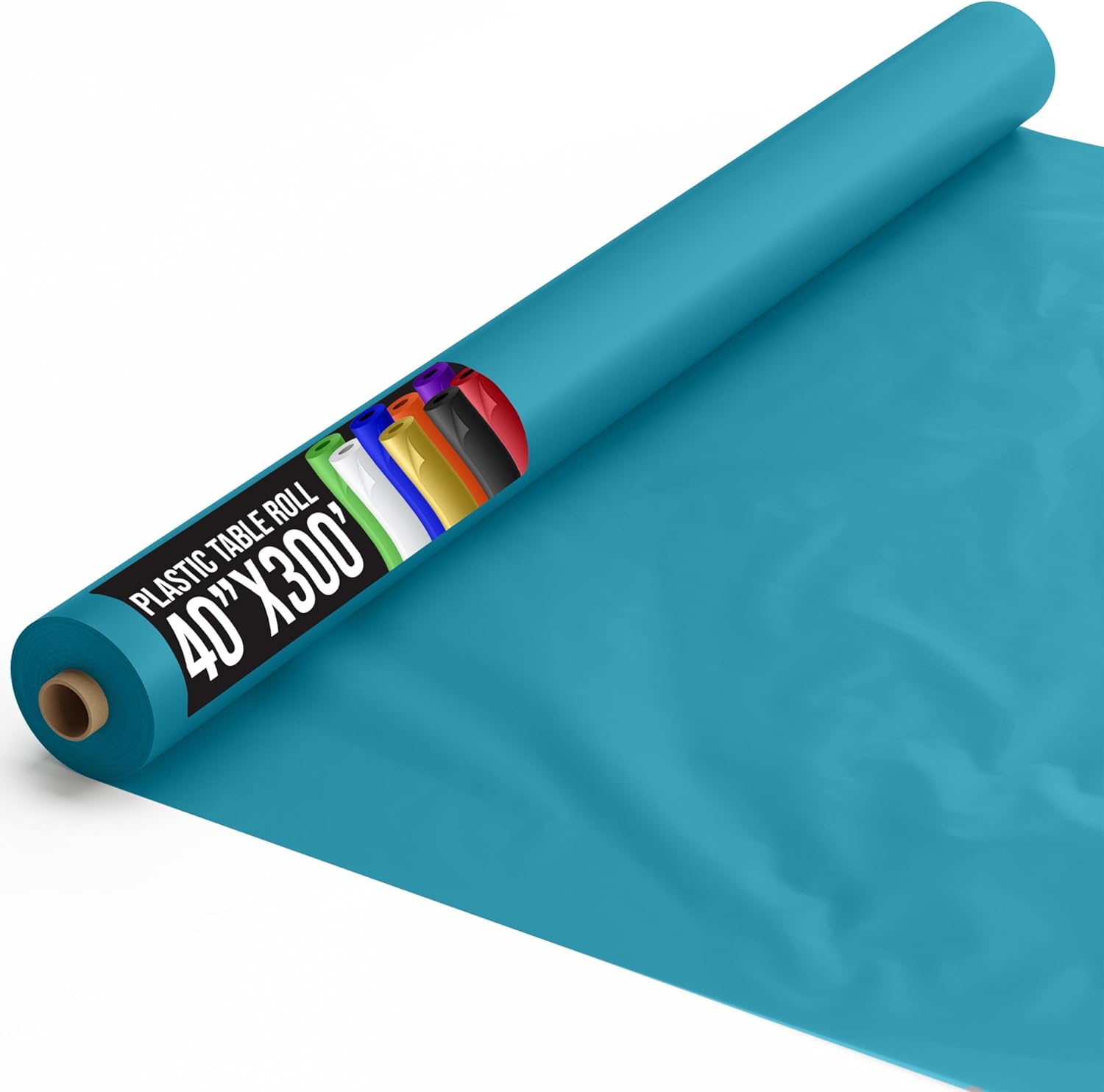 Turquoise Plastic Table Cover Roll 40in x 300ft for Events