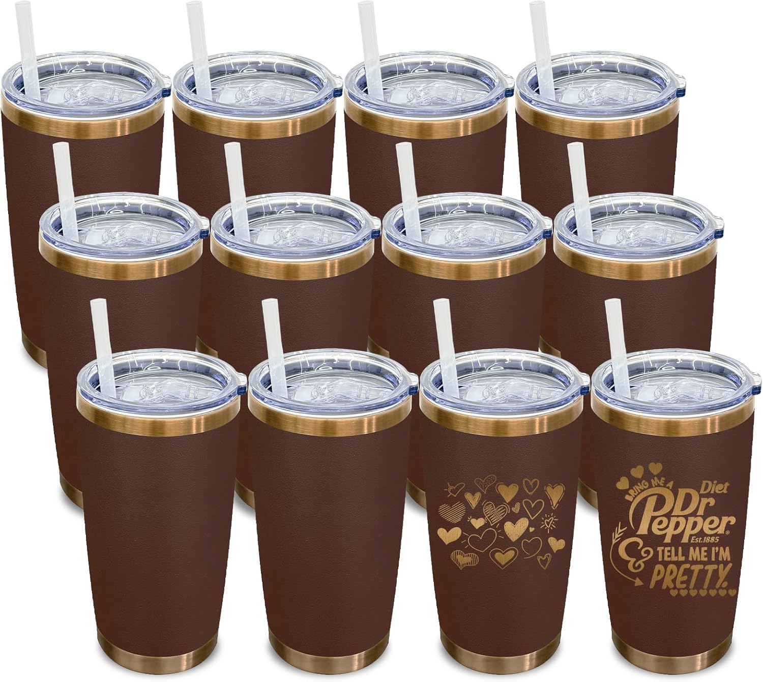20 oz Stainless Steel Tumblers Bulk Pack for Hot and Cold Drinks