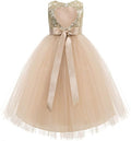 Heart Cutout Sequin Junior Flower Girl Dress - Open Back Elegance