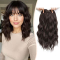 MARJORIE Hair Topper 14in Wavy with Wispy Bangs - Volume Booster